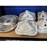 Ceramics: Set of four graduated Minton dishes, the largest 14¾ins. Plus four Booths silicon