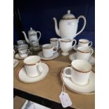 20th cent. Ceramics: Wedgwood 'Colorado' coffee set comprising cups and saucers x 6, coffee pot
