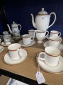 20th cent. Ceramics: Wedgwood 'Colorado' coffee set comprising cups and saucers x 6, coffee pot