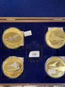 Concorde Memorabilia: Windsor Mint four gold plated commemorative oversize coin set, Concorde's