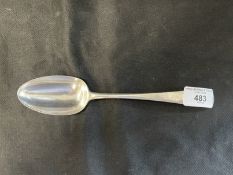Hallmarked Silver: Table spoon. Betrothal with the initials D.D.I engraved, Old English pattern
