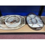 Early 20th cent. Ceramics: Johnson Bros. Barnyard King turkey oval and dinner plates (10½ins) x 9,