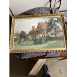 Harry Sutton Palmer: Watercolour, timber framed manor house and garden, signed lower left, framed