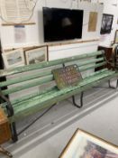 Railwayania: 20th cent. Wrought iron station bench, formerly the property of Mr Fleming ex-GWR