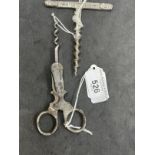 Corkscrews/Wine Collectables Advertising: Late 19th/early 20th cent. Nickel plated pair of champagne