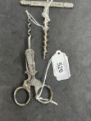 Corkscrews/Wine Collectables Advertising: Late 19th/early 20th cent. Nickel plated pair of champagne