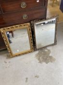 20th cent. Arts and Crafts brass frame mirror open work pattern design, bevelled glass A/F. 13ins. x