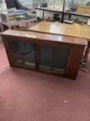 19th cent. Glazed mahogany display cabinet with partially baize interior. 57½ins. x 9½ins. x 30ins.