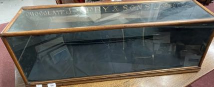 Advertising: J.S. Fry & Sons Chocolate glazed mirror back display cabinet. 36ins. x 11½ins. x 11½