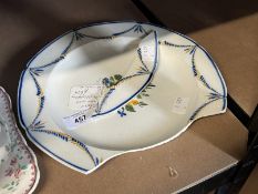 Welsh Ceramics: Dilwyn Swansea Prattware plate painted with floral decoration. A/F. 9ins.