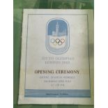 Olympics: 1948 London Games Opening Ceremony Programme, London Transport 1948 Olympics Guide and