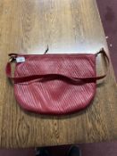 Fashion/Handbags: Gucci red leather shoulder bag horizontal stick design, leather lining, silk lined