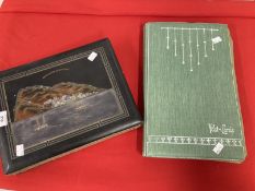 Postcards: Two albums, the first late 19th/early 20th cent. album with Japanned front and back