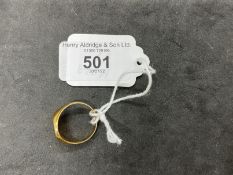 Jewellery: Yellow metal signet ring oval head 15mm. x 11mm. Stamped 9ct, tests as 9ct gold. Ring