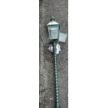 Railwayania: 20th cent. Station lantern spiral cast iron support with aluminium lamp. Ex-property of