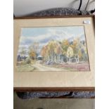 Carl (Karl) Felkel (1896-1980): Watercolour on paper, 1949 'Autumn in Delsbo Sweden', signed