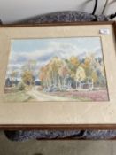 Carl (Karl) Felkel (1896-1980): Watercolour on paper, 1949 'Autumn in Delsbo Sweden', signed