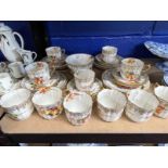 Scottish Ceramics: Nautilus blush porcelain tea set comprising cake plates x 8, saucers x 9, cups