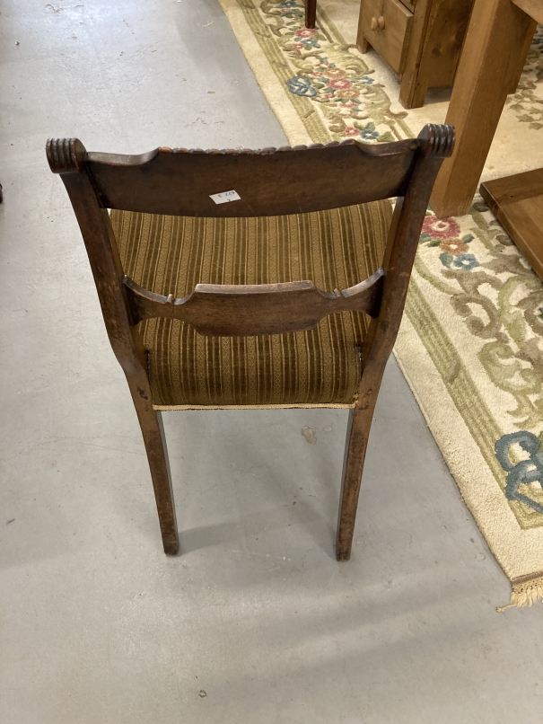 19th cent. Set of six Victorian upholstered mahogany dining chairs with sabre rear and turned - Image 2 of 2