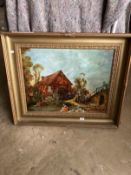 After Francois Boucher 1978 copy of Le Moulin oil on board. 27ins. x 23ins.