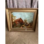 After Francois Boucher 1978 copy of Le Moulin oil on board. 27ins. x 23ins.