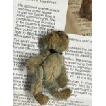 WWI Toys: Early 20th cent. Farnell blue plush mohair World War I " Mascot Bear" Albert formed part