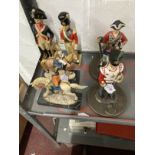 20th cent. Military figures in 18th/19th cent. costume, D.L.I. Queen's Lancers Reg (height 9ins),