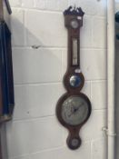 Scientific Instruments: 19th cent. Rosewood banjo barometer signed J. Moretti. Dial 8ins. Height