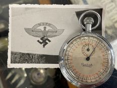 Third Reich/Militaria: Rare National Socialist Flyers Corps stopwatch engraved on reverse N.S.F.K