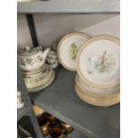 19th/20th cent. Ceramics: Wedgwood Santa Clara part tea set, floral painted dessert set, etc. Some