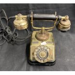 1970s retro Expoga Denmark brass dial telephone. 8ins. x 5ins.