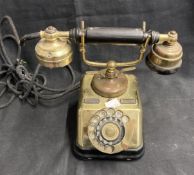 1970s retro Expoga Denmark brass dial telephone. 8ins. x 5ins.