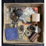 Phonographs: Mixed box of spares including sound boxes, etc.