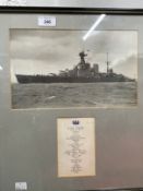 Militaria/Royal Navy: H.M.S. Hood rare original H.M.S. Hood Christmas 1937 menu plus a Wright and