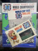 Football: 1966 World Cup Championship Souvenir Programme, information sheet World Cup Willie card.