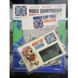 Football: 1966 World Cup Championship Souvenir Programme, information sheet World Cup Willie card.