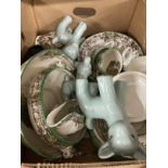 20th cent. Ceramics: Crested ware, quantity of assorted vases, shoe, cheese dish, rabbit City of