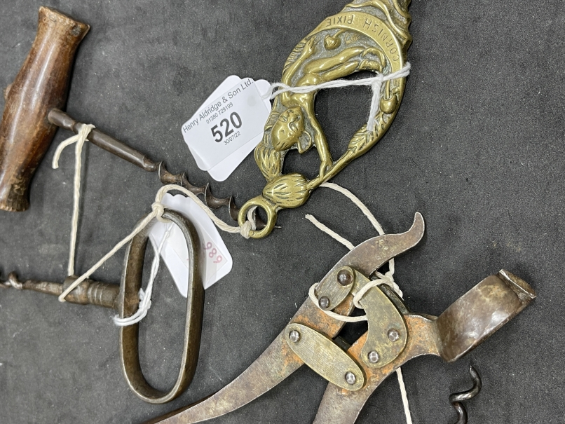 19th cent. Patent corkscrew plus three others and a bottle opener. (5) - Image 2 of 2