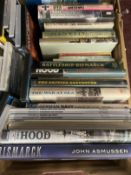 Books: A good collection of reference books and DVDs relating to Hood and Bismarck including rare