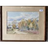 Carl (Karl) Felkel (1896-1980): Watercolour on paper, 1949 'Autumn in Delsbo Sweden', signed