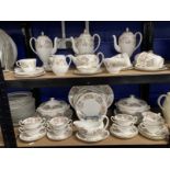 20th cent. Ceramics: Wedgwood Lichfield dinner and tea service saucers x 8, side plates x 10,