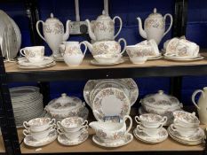 20th cent. Ceramics: Wedgwood Lichfield dinner and tea service saucers x 8, side plates x 10,