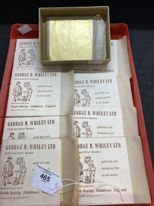Gold Leaf: George Whiley Ltd nine foil books all weighing between 10 and 9.4g. Inclusive of tissue
