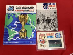 Football: 1966 World Cup Championship Souvenir Programme, information sheet World Cup Willie card.