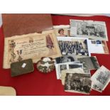 Militaria: WWI memorabilia includes Old Contemptibles Association members certificate A/F, scallop