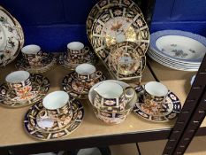 Crown Devon Imari Half Teaset pattern 2451, comprising six cups, saucers, side plates (6ins),