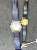 Watches: Ladies 1970s gold plated Omega automatic with original leather strap. Plus a gentlemen's