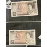 Numismatics: Banknotes GB £10 notes. Page, Somerset, Kentfield and Lowther. Florence Nightingale,