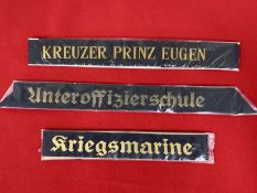 Militaria/Third Reich: Kriegsmarine, Kreuzer Prinz Eugen and Officer Training School Unter