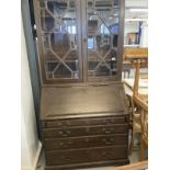 Early 20th cent. Mahogany bureau bookcase. 80ins. x 38ins. x 22ins.